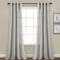 Set Of 2 (84"x52") Faux Linen Grommet Window Curtain Panels - Lush Décor -Lush Decor Store GUEST ade42507 0b94 49b2 9dc7 57e4c8d1e9fa