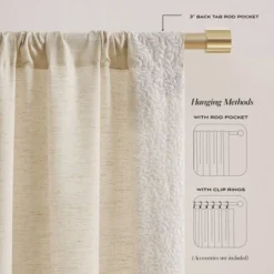 52"x84" Lush Decor Emily Leaves Embroidered Window Curtain Panels Neutral Pair -Lush Decor Store GUEST aed86fb0 5c1c 4a85 a261 ecb5abe861fb