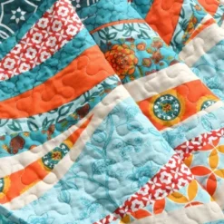 50"x60" Hailey Watercolor Wave Reversible Cotton Throw Blanket Turquoise - Lush Décor -Lush Decor Store GUEST b18b81d3 072d 450b b223 afc236bf60d3