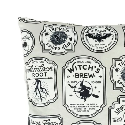 20"x20" Oversize Halloween Badge Square Throw Pillow Gray - Lush Décor 4 20"x20" Oversize Halloween Badge Square Throw Pillow Gray - Lush Décor - Image 2