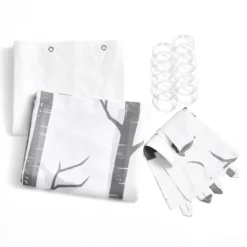 16pc Bird On The Tree Shower Curtain With Peva Lining/Ring Set Gray - Lush Décor -Lush Decor Store GUEST b4867901 174d 4d6d b19b 82f7c7395511