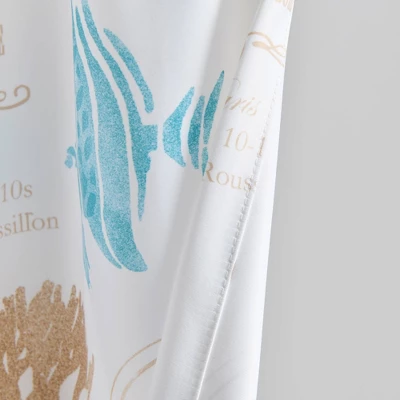 1pc 52"x84" Light Filtering Harbor Life Window Curtain Panel Blue - Lush Décor: Grommet Top, Microfiber, Seahorse Pattern 6 1pc 52"x84" Light Filtering Harbor Life Window Curtain Panel Blue - Lush Décor: Grommet Top, Microfiber, Seahorse Pattern - Image 4