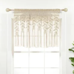 30"x40" Boho Macrame Leaf Cotton Kitchen Curtain Valance - Lush Décor -Lush Decor Store GUEST b58594b4 621c 4643 8d0d 5a734f506564