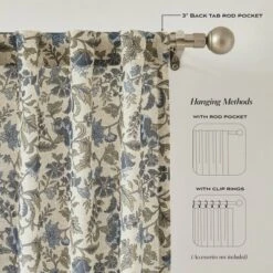 37"x84" Lush Decor Lillian Block Print Linen Textured Window Curtain Panels Blue/Sage Pair -Lush Decor Store GUEST b61c1fa4 c70a 4f56 9eba a4e3c27fd7d4