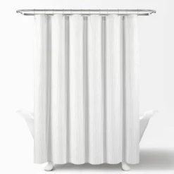 72"x72" Drew Stripe Farmhouse Silver-Infused Antimicrobial Shower Curtain Gray - Lush Décor -Lush Decor Store GUEST b62dee21 b348 4e55 980f 35ca562827b9