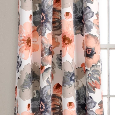 Lush Décor Leah Room Darkening Window Curtains Set - Coral And Gray - 52 X 84 5 Lush Décor Leah Room Darkening Window Curtains Set - Coral And Gray - 52 X 84 - Image 3