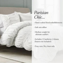 King 3pc Darla Comforter & Sham Set White - Lush Décor: OEKO-TEX Certified, Polyester Fill, Ruched Design 11 King 3pc Darla Comforter & Sham Set White - Lush Décor: OEKO-TEX Certified, Polyester Fill, Ruched Design -Lush Decor Store GUEST b6debcb6 dd40 4380 921b 6981cc70f0b7