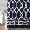 Maze Border Shower Curtain Navy - Lush Décor