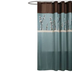 Cocoa Flower Shower Curtain Blue - Lush Décor -Lush Decor Store GUEST b9a3ab7a 0384 43c1 8114 b6db54507719