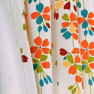 2pk 52"x108" Light Filtering Weeping Flower Curtain Panels Turquoise - Lush Décor: 108 Inch Botanical Curtains 6 2pk 52"x108" Light Filtering Weeping Flower Curtain Panels Turquoise - Lush Décor: 108 Inch Botanical Curtains - Image 4