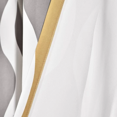 2pk 52"x84" Light Filtering Mid-Century Geo Curtain Panels Gold/Gray - Lush Décor 6 2pk 52"x84" Light Filtering Mid-Century Geo Curtain Panels Gold/Gray - Lush Décor - Image 4