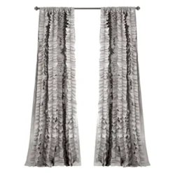 1pc 54"x84" Light Filtering Belle Curtain Panel Gray - Lush Décor: 84 Inch Rod Pocket Polyester Curtain -Lush Decor Store GUEST bf387666 d173 47d3 a349 7d789543975c