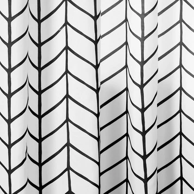 Lush Décor Calia Chevron Geo Window Curtain Panels Black 52X84 Set 4 Lush Décor Calia Chevron Geo Window Curtain Panels Black 52X84 Set - Image 2