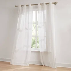 38"x84" Lush Decor Aileen Textured Raindrop Sheer Window Curtain Panels White Pair -Lush Decor Store GUEST c261839c c5f4 4bc1 a66f 39efabc7ddb7