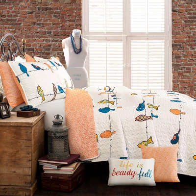 7pc Rowley Birds Quilt Set - Lush Décor 3 7pc Rowley Birds Quilt Set - Lush Décor