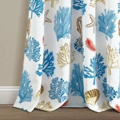 Lush Décor Coastal Reef Feather Light Filtering Grommet Window Curtain Panels Blue/Coral 52x84 Set -Lush Decor Store GUEST c3c9e4cd 2816 44dc bee9 5bd415871b79