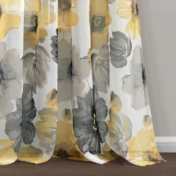 2pk 52"x84" Sheer Leah Curtain Panels Yellow/Gray - Lush Décor -Lush Decor Store GUEST c3d84c9f 7e3c 456a 887d 88e09d60ea9d