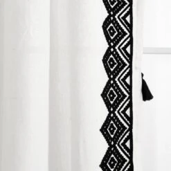 Lush Décor Aztec Diamond Border Tassel Window Curtain Panels Off White/Black Single 52X84 11 Lush Décor Aztec Diamond Border Tassel Window Curtain Panels Off White/Black Single 52X84 -Lush Decor Store GUEST c59410b9 c69d 4c09 8de2 395b3af14c78
