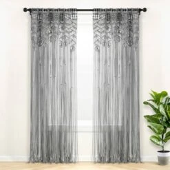 84"x40" Boho Macrame Leaf Cotton Window Curtain Panel - Lush Décor -Lush Decor Store GUEST c7da5b8e 9313 4e40 a2ae 6a50871e1fb5