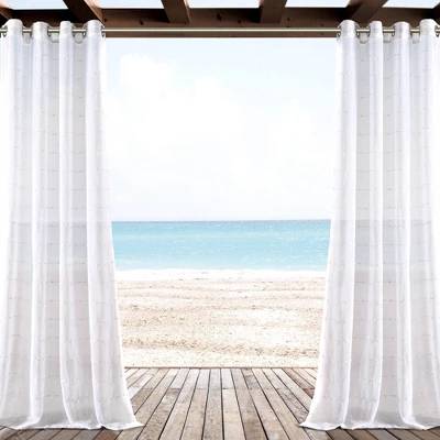 1pc 50"x84" Indoor/Outdoor Sheer Farmhouse Textured Curtain Panel White - Lush Décor 3 1pc 50"x84" Indoor/Outdoor Sheer Farmhouse Textured Curtain Panel White - Lush Décor