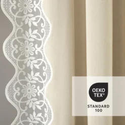 Lush Décor Scalloped Edge Lace Border Window Panel Neutral/Off White Single 52x84 -Lush Decor Store GUEST c8b12589 cd56 47bd a602 bce912bbcabb