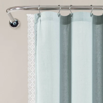 Rosalie Shower Curtain Blue - Lush Décor 3 Rosalie Shower Curtain Blue - Lush Décor