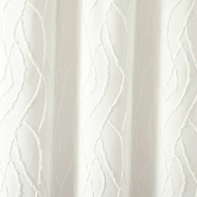 Lush Décor Jacquard Wave Shower Curtain Soft White: Polyester, Buttonhole Top, Machine Washable 4 Lush Décor Jacquard Wave Shower Curtain Soft White: Polyester, Buttonhole Top, Machine Washable - Image 2