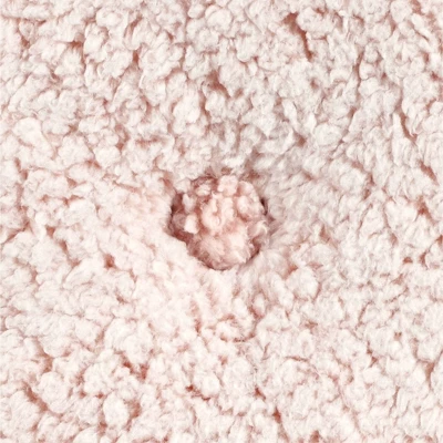 15" Soft Faux Shearling Round Throw Pillow With Button - Lush Décor 4 15" Soft Faux Shearling Round Throw Pillow With Button - Lush Décor - Image 2