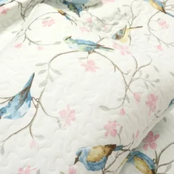 Lush Décor 3pc Botanical Bird And Flower Oversized Reversible Quilt Set White/Blue/Yellow -Lush Decor Store GUEST ce26680c 98e2 45da 8461 dd1bfadd89bd