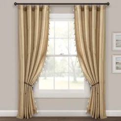 Lush Décor Luxury Regency Faux Silk Two Tone Tassel Window Curtain Panels Taupe 52x84 Set -Lush Decor Store GUEST ce78deab d647 4888 9482 0ea2ea946556