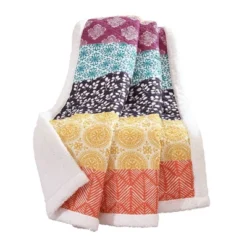 50"x60" Bohemian Striped Faux Shearling Throw Blanket - Lush Décor -Lush Decor Store GUEST cf2c978c 2b6b 47d5 84cc 7c18899e7c70