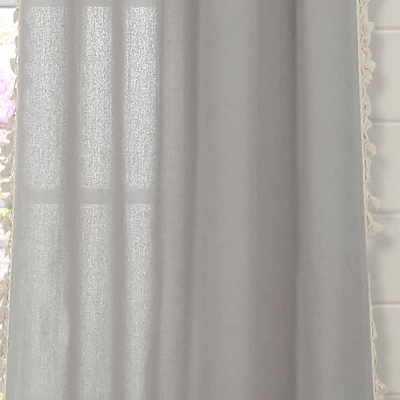 84"x40" Linen Tassel Window Curtain Panel - Lush Décor 4 84"x40" Linen Tassel Window Curtain Panel - Lush Décor - Image 2