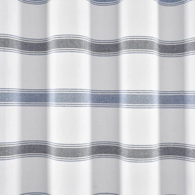 72"x72" Striped Woven Textured Yarn Dyed Eco-Friendly Recycled Cotton Single Shower Curtain - Lush Décor 4 72"x72" Striped Woven Textured Yarn Dyed Eco-Friendly Recycled Cotton Single Shower Curtain - Lush Décor - Image 2