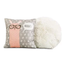 Kids' Llama Reversible Quilt Set With Llama Throw Pillow - Lush Décor