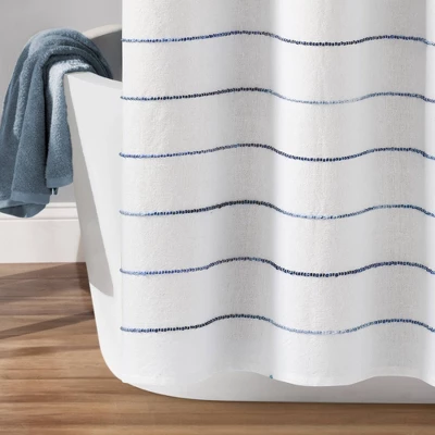 Ombre Striped Yarn Dyed Cotton Shower Curtain - Lush Décor 4 Ombre Striped Yarn Dyed Cotton Shower Curtain - Lush Décor - Image 2