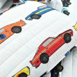 3pc Full/Queen Race Cars Reversible Kids' Quilt Set White - Lush Décor -Lush Decor Store GUEST d86a6638 0bf2 4c5e a921 c70d6fbffb7f