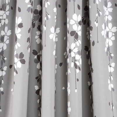 2pk 52"x108" Light Filtering Weeping Flower Curtain Panels Gray - Lush Décor 4 2pk 52"x108" Light Filtering Weeping Flower Curtain Panels Gray - Lush Décor - Image 2