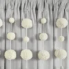Lush Décor Boho Pom Pom Tassel Linen Window Curtain Panel Light Gray Single 52X95