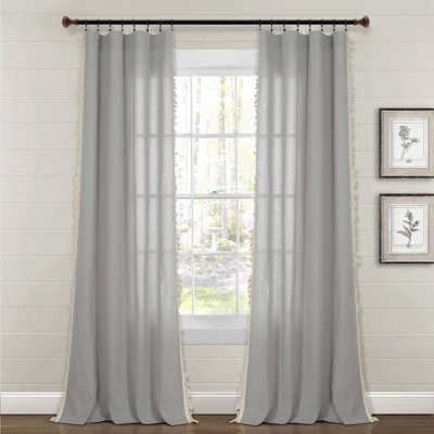 84"x40" Linen Tassel Window Curtain Panel - Lush Décor 7 84"x40" Linen Tassel Window Curtain Panel - Lush Décor - Image 5