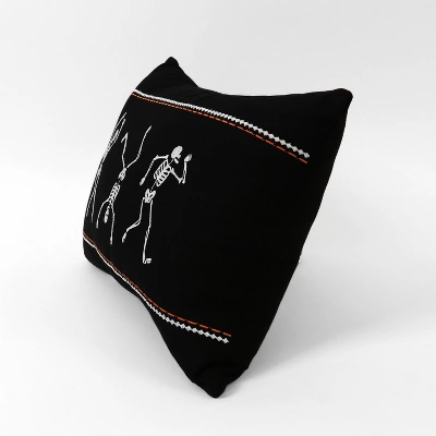 13"x18" Dance Skeleton Halloween Lumbar Throw Pillow Black - Lush Décor 4 13"x18" Dance Skeleton Halloween Lumbar Throw Pillow Black - Lush Décor - Image 2