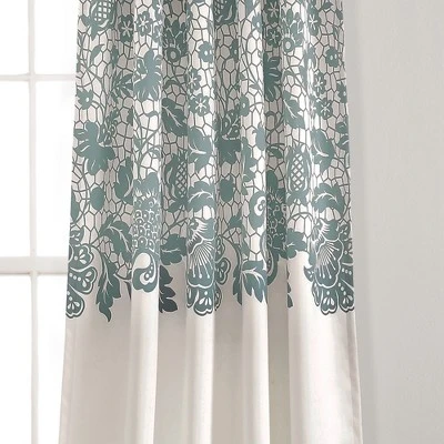 Set Of 2 Estate Garden Print Light Filtering Window Curtain Panels - Lush Décor 4 Set Of 2 Estate Garden Print Light Filtering Window Curtain Panels - Lush Décor - Image 2