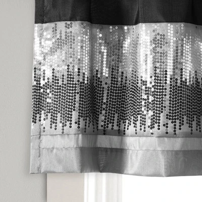 52"x18" Night Sky Sequins Embroidery Window Valance - Lush Décor 5 52"x18" Night Sky Sequins Embroidery Window Valance - Lush Décor - Image 3