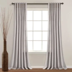 84"x40" Linen Button Pinched Pleat Light Filtering Window Curtain Panel - Lush Décor -Lush Decor Store GUEST deb9ac5f 2094 4889 a2c1 726a9513356f