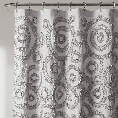 72"x84" Keila Shower Curtain Dark Gray - Lush Décor 3 72"x84" Keila Shower Curtain Dark Gray - Lush Décor