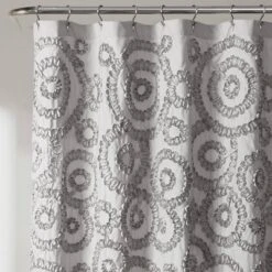 72"x72" Keila Shower Curtain Gray - Lush Décor