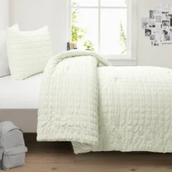 3pc Crinkle Textured Dobby Comforter & Sham Set - Lush Décor -Lush Decor Store GUEST dfad33de 238e 4351 948f defb9057680a