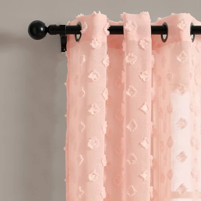 Set Of 2 (84"x38") Textured Dot Grommet Sheer Window Curtain Panels - Lush Décor 3 Set Of 2 (84"x38") Textured Dot Grommet Sheer Window Curtain Panels - Lush Décor