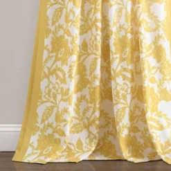 1pc 52"x84" Light Filtering Emma Textured Jacobean Curtain Panel Yellow - Lush Décor -Lush Decor Store GUEST e19151f2 0f68 4569 913c 5a7466ada81c