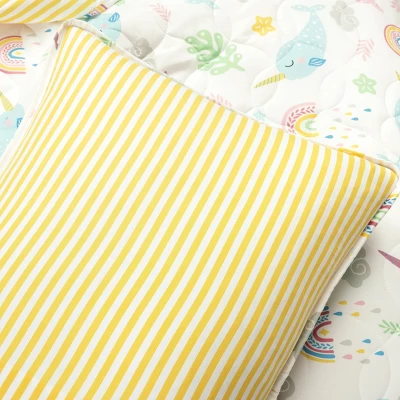 3pc Full/Queen Kids' Magical Narwhal Reversible Oversized Quilt Set White - Lush Décor: Kids Bedding, OEKO-TEX Certified 7 3pc Full/Queen Kids' Magical Narwhal Reversible Oversized Quilt Set White - Lush Décor: Kids Bedding, OEKO-TEX Certified - Image 5