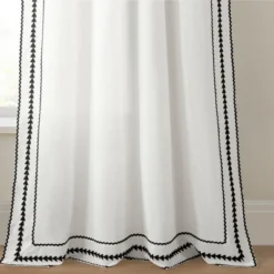 Lush Décor Olivia Ric Rac Embroidery Border Window Panel Light Linen/Black Single 42x84 12 Lush Décor Olivia Ric Rac Embroidery Border Window Panel Light Linen/Black Single 42x84 -Lush Decor Store GUEST e31d0362 62a4 485b abe3 4548fee0f1ad